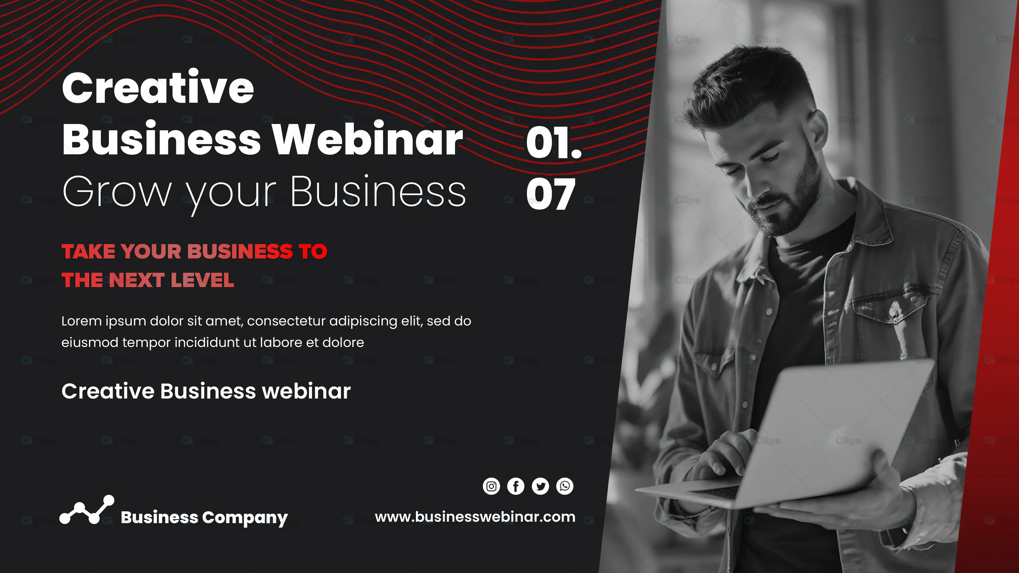 Creative Business Webinar Banner PSD Template