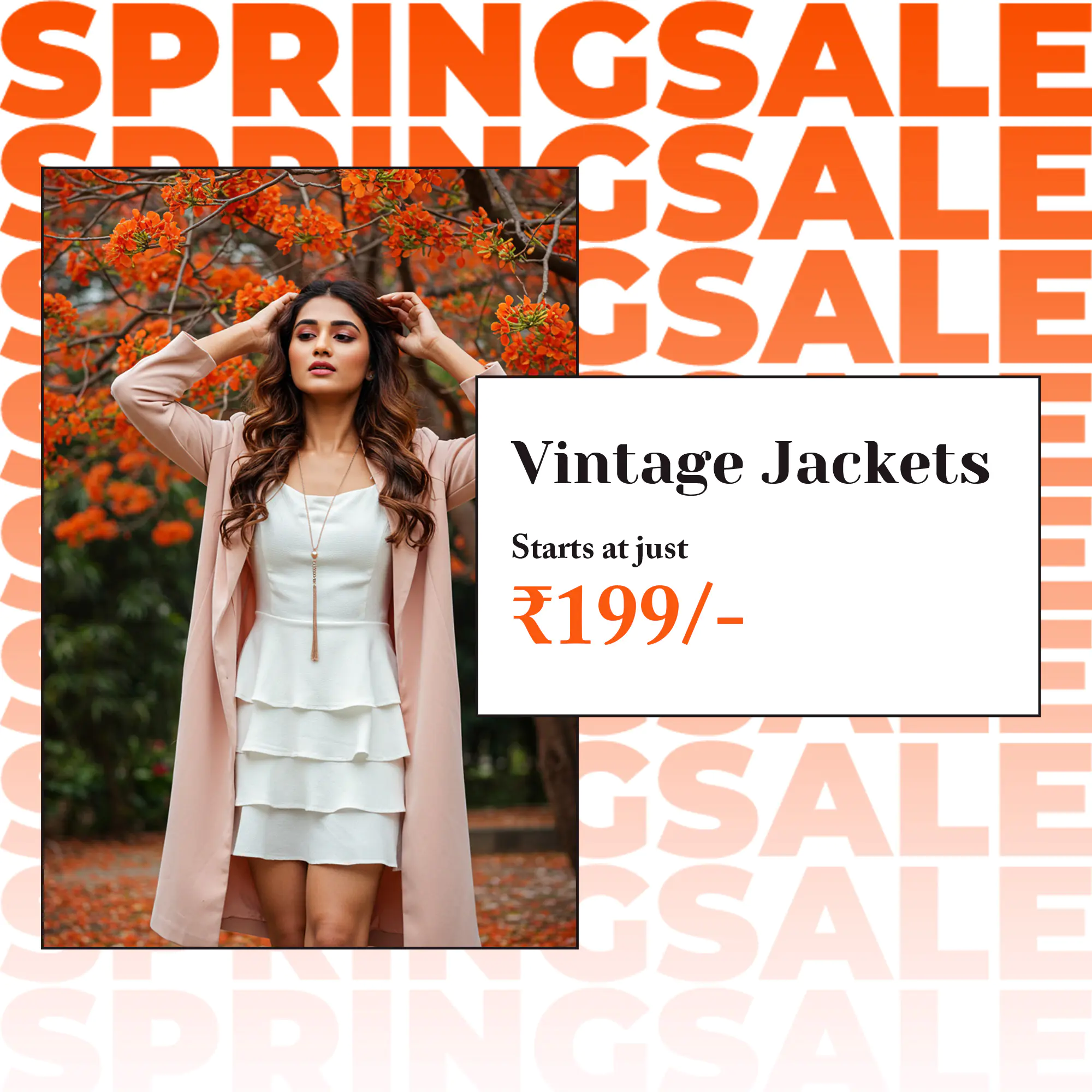 Bold Orange Spring Sale Template