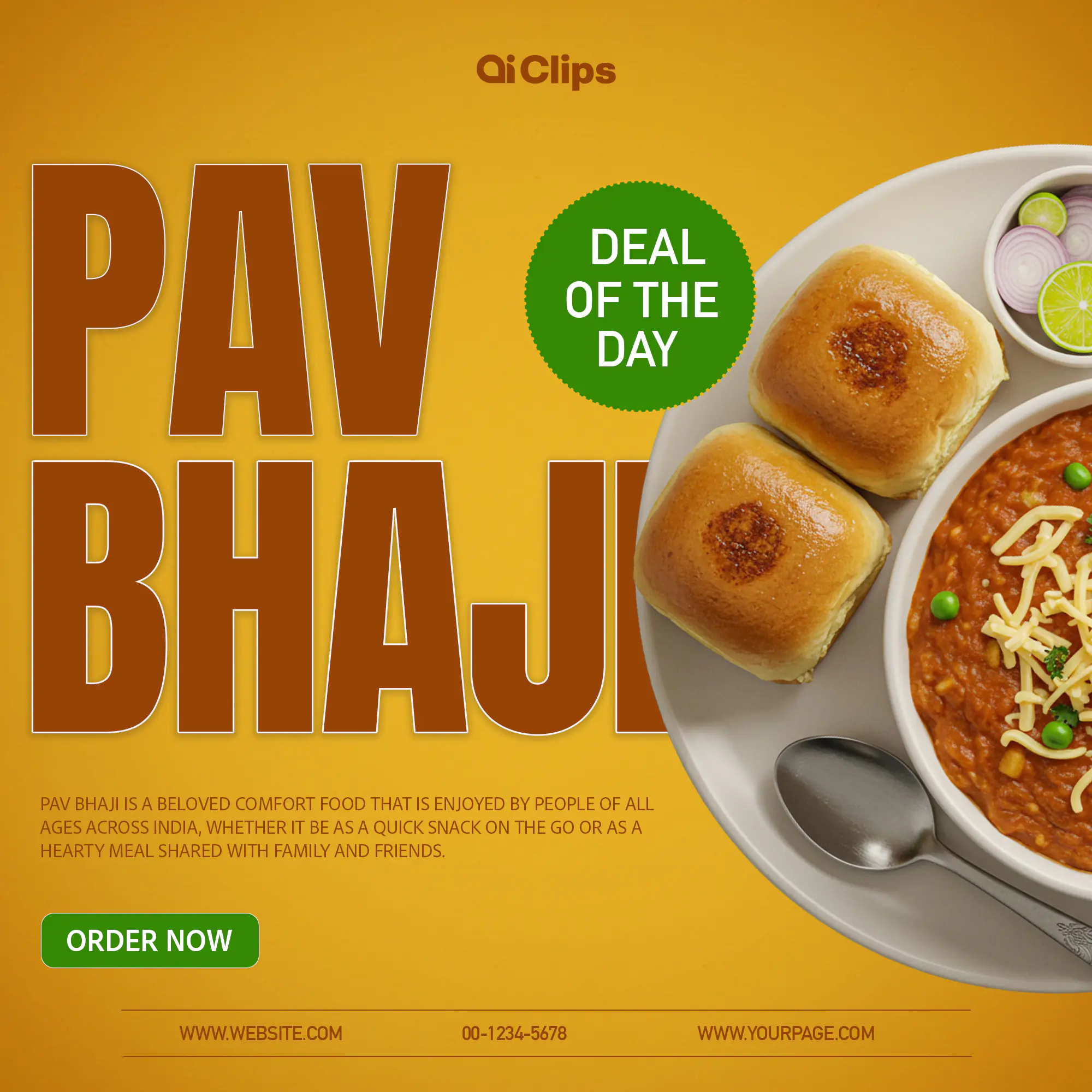 Enhanced Pav Bhaji Deal Promotion Template