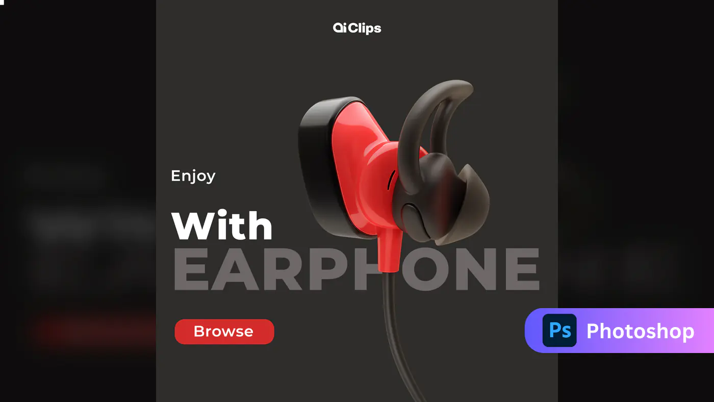 Enhanced Stylish Earphone Product Advertisement Template