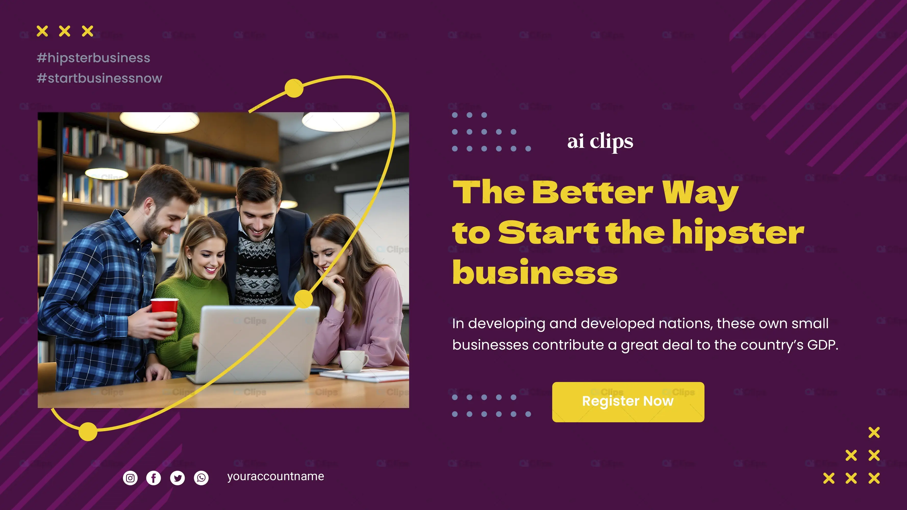 Hipster Business Promotion PSD Template