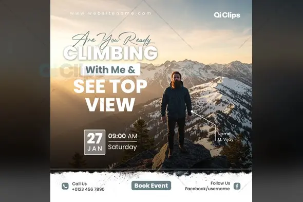 Mountain Peak Adventure Event Social Media Template