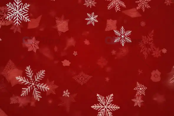 Falling Snowflakes on Red Background – Festive Holiday Motion
