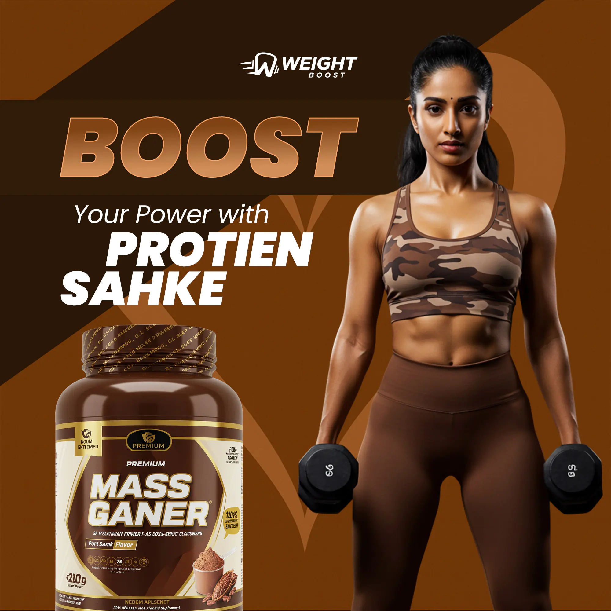 Weight Boost Protein Supplement Ad Template
