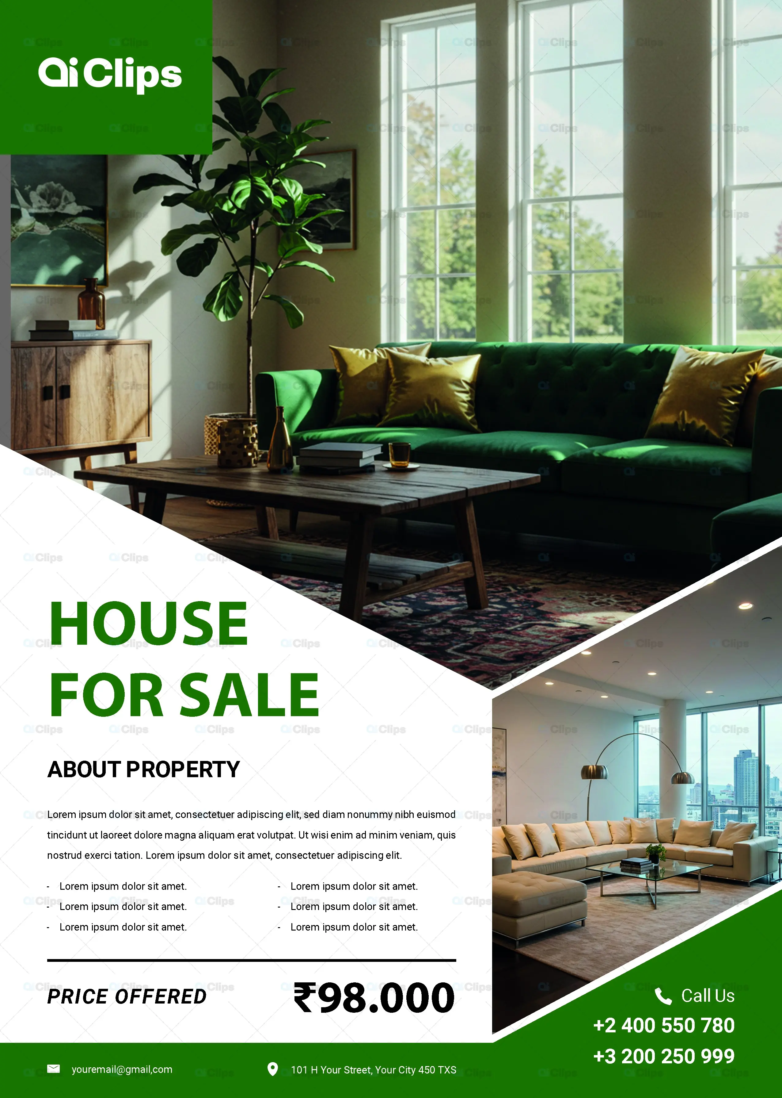 Modern Real Estate Property Sale Flyer Template