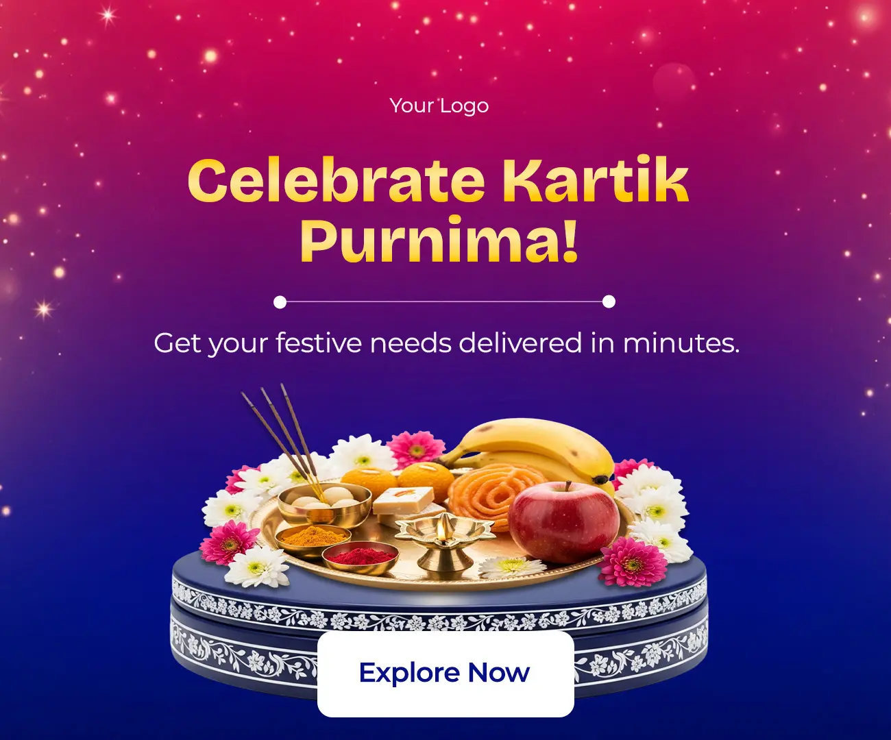 Kartik Purnima Delivery Service Banner Template