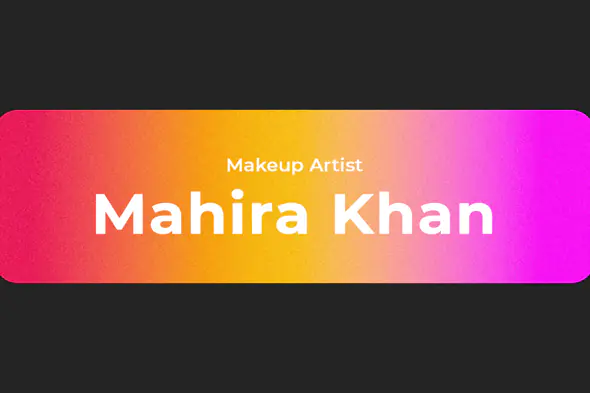 Vibrant Makeup Artist Gradient  Editable Template with Name & Title