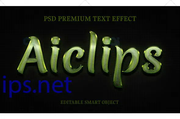 Metallic Green Glow Text Effect PSD