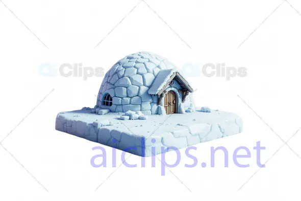 Cozy Cartoon Igloo House 3D Model