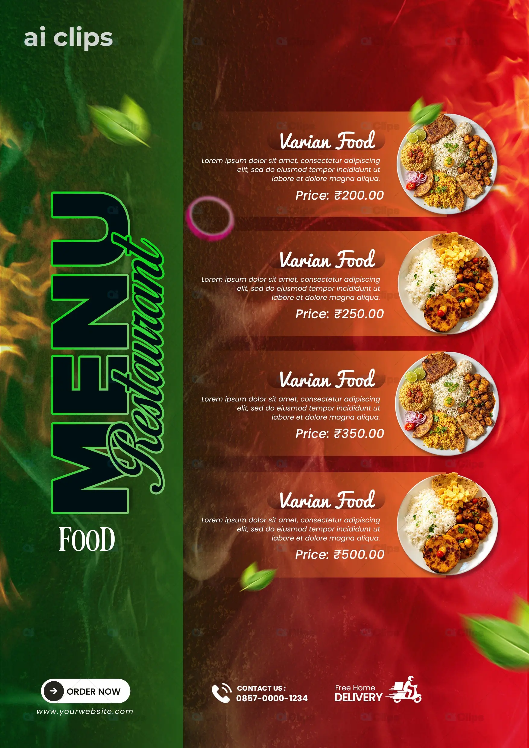 Restaurant Menu PSD Template