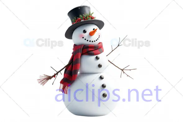Festive Cartoon Snowman 3D Model