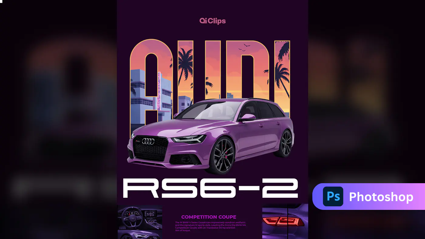 Retro-Futuristic Audi RS6 Showcase Template