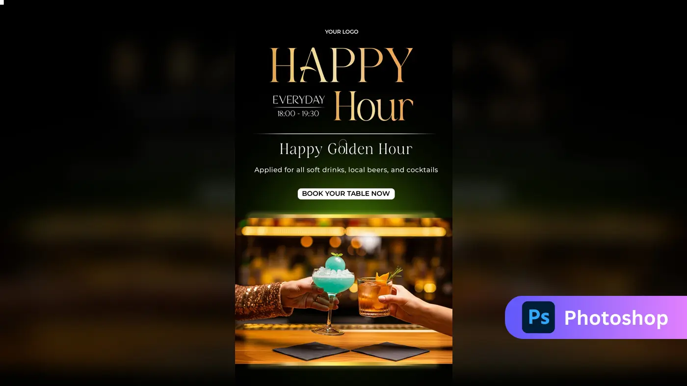 Luxury Happy Hour Promotion Template