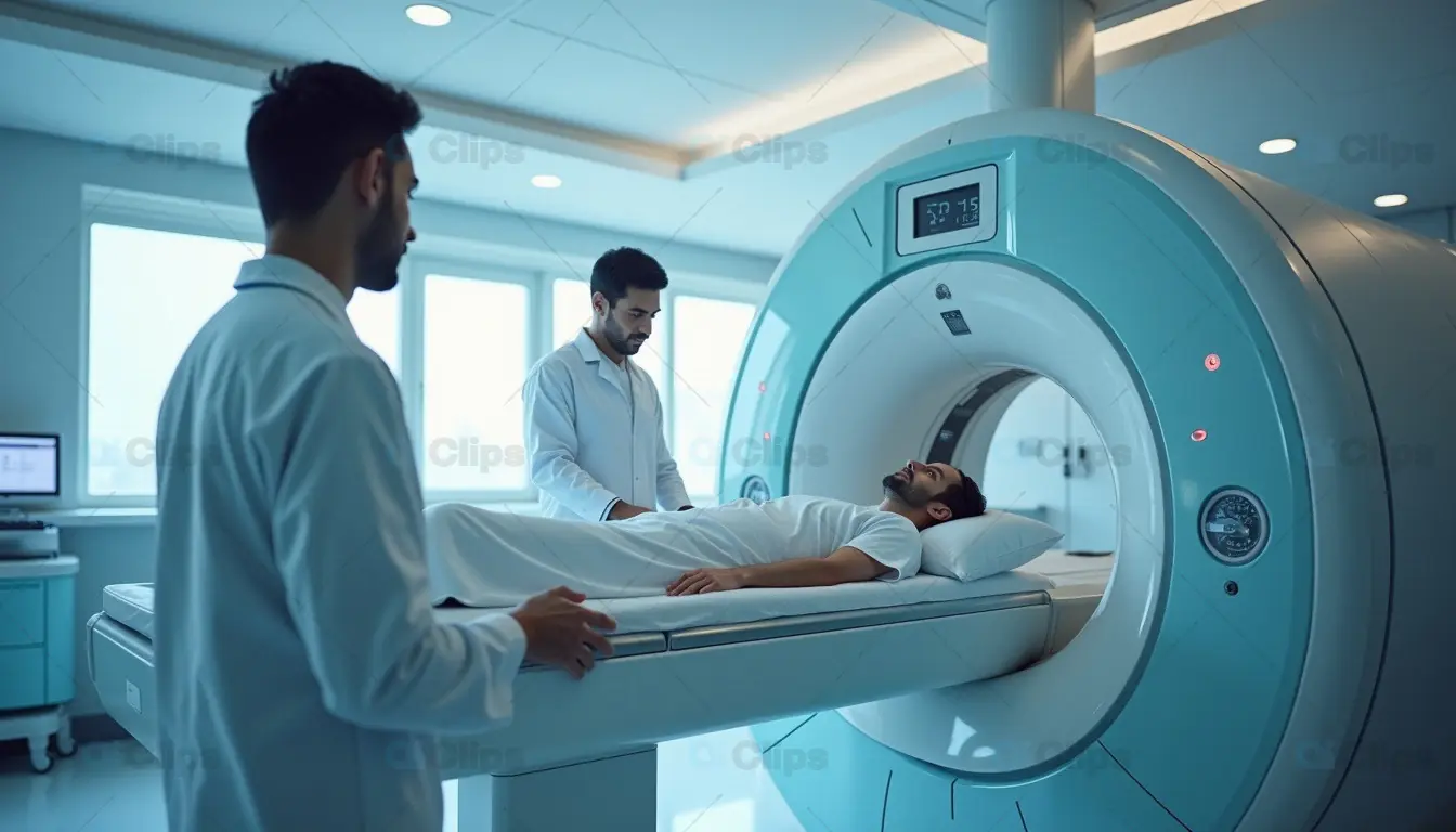 Patient Undergoing MRI Scan in Modern Medical Facility