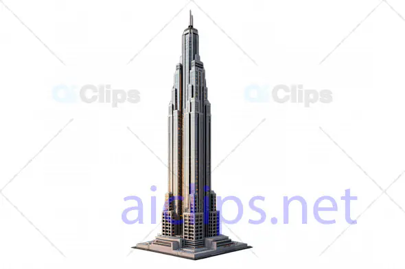 Art Deco-Inspired 3D Skyscraper Model