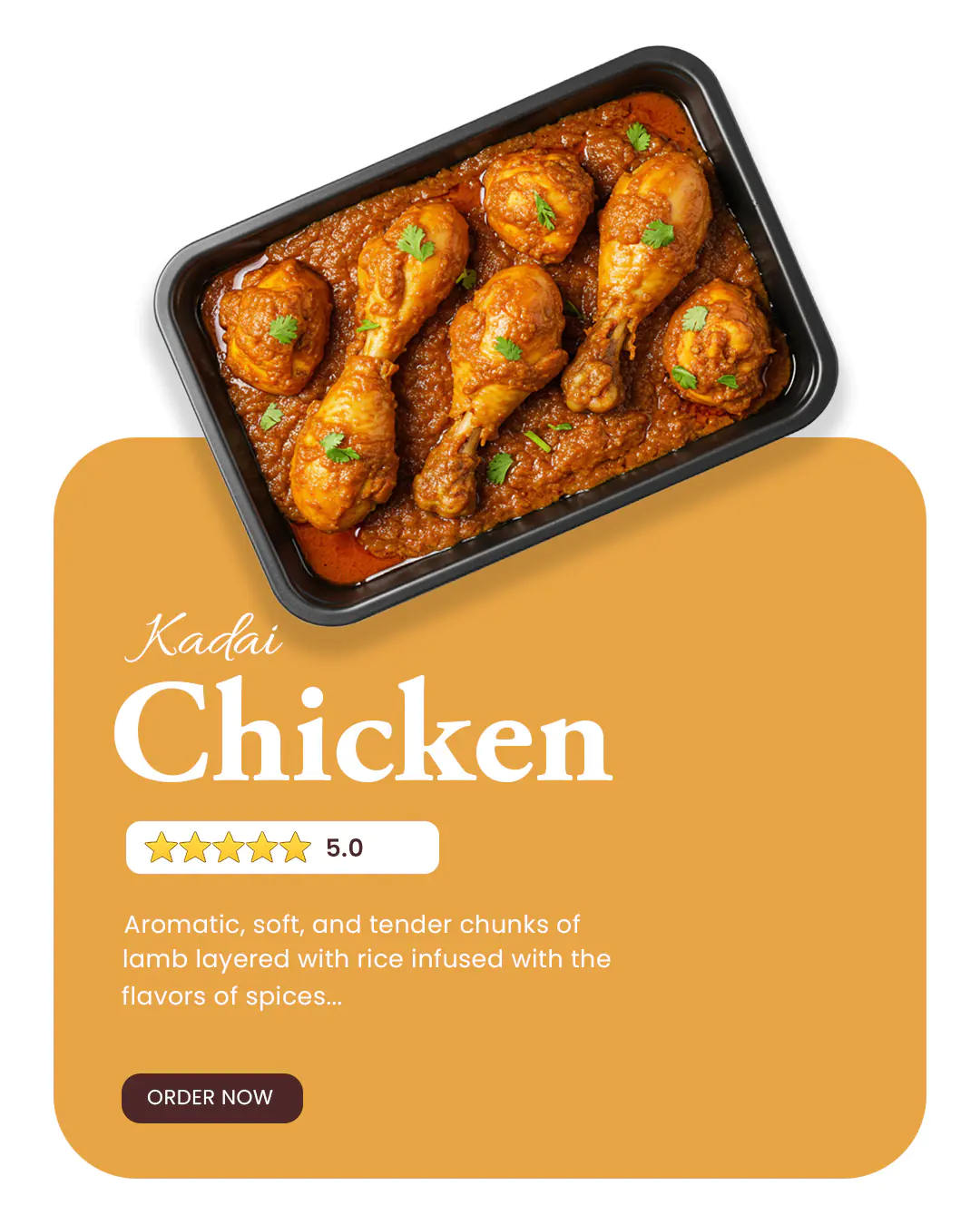 Spicy Kadai Chicken Menu Banner