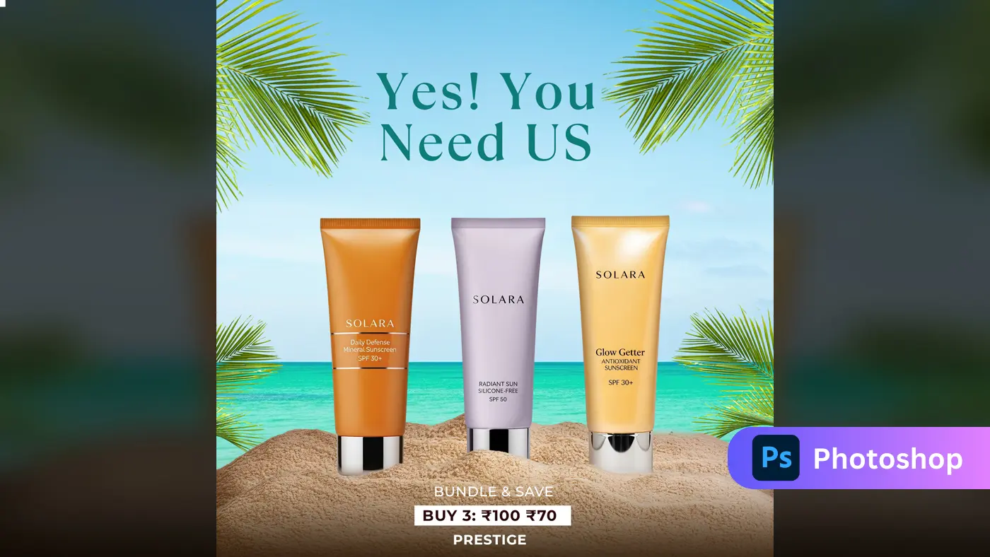 Tropical Sunscreen Bundle Ad Template