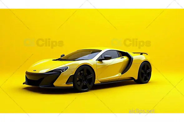 Yellow Sports Car on Bold Yellow Background