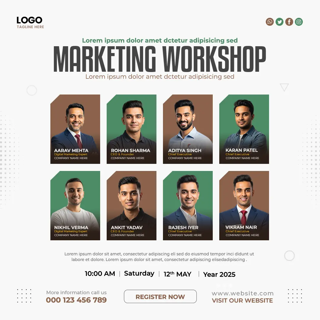 Professional Marketing Workshop Speakers Template