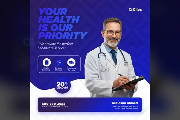 Professional Healthcare Services Social Media Template