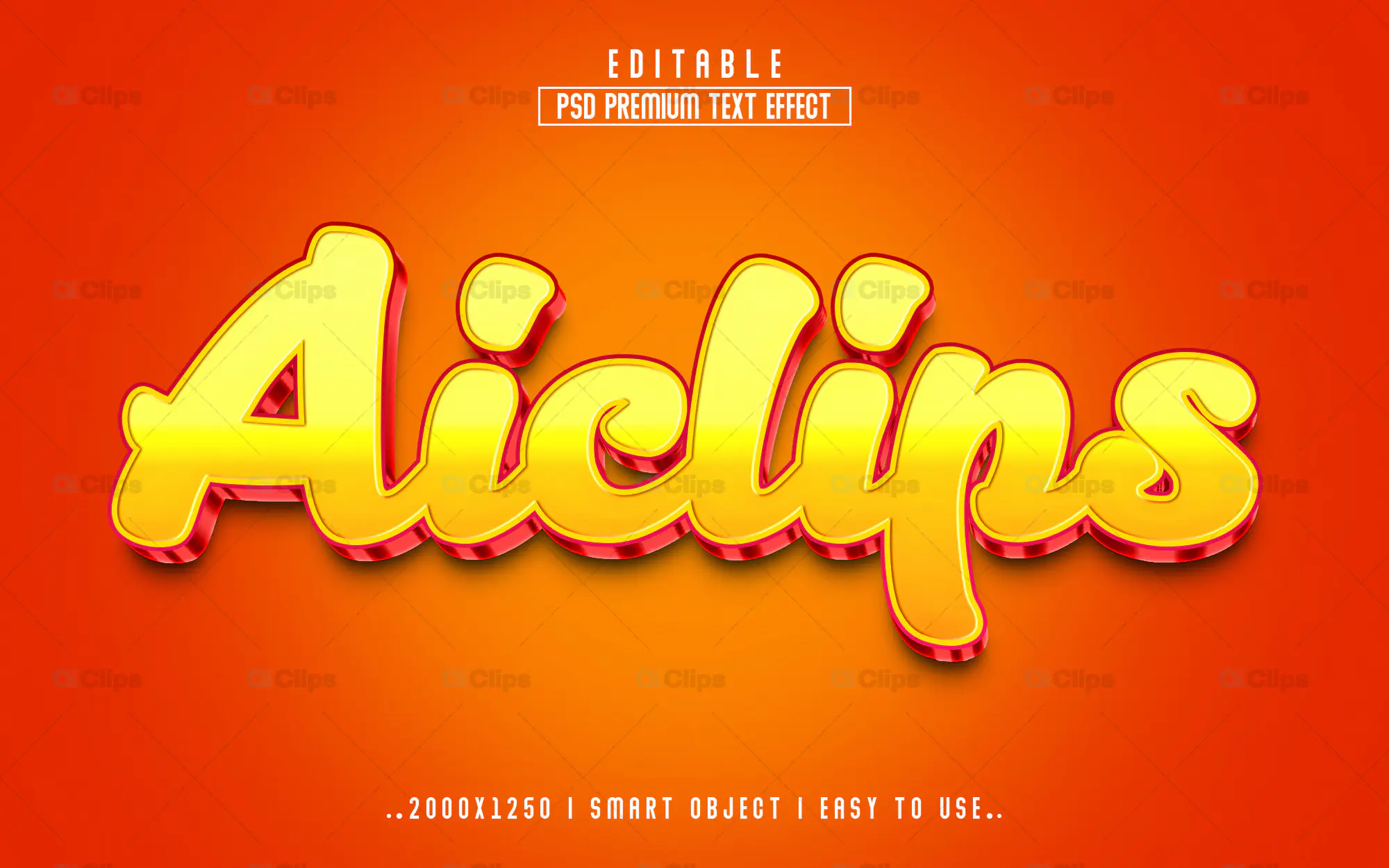 Vibrant Yellow Text Effect PSD