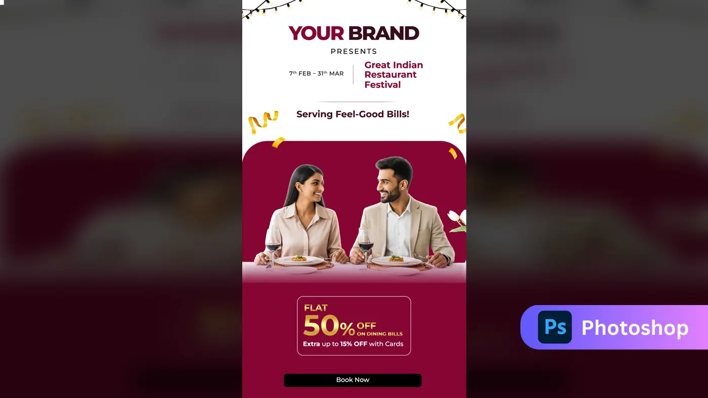 Indian Restaurant Festival Promotion Template