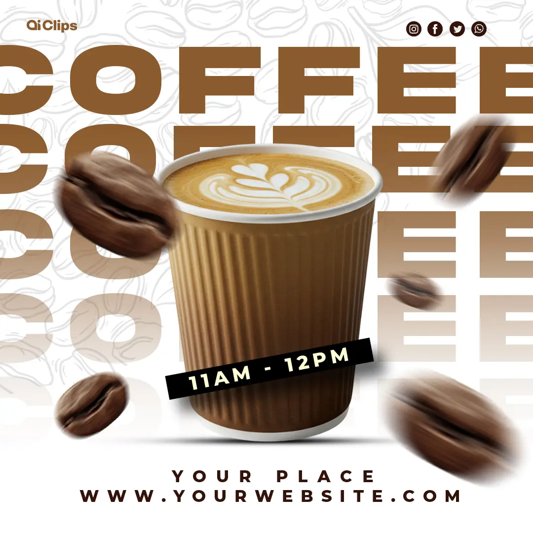 Artisanal Coffee Shop Promotional Template with Latte Art
