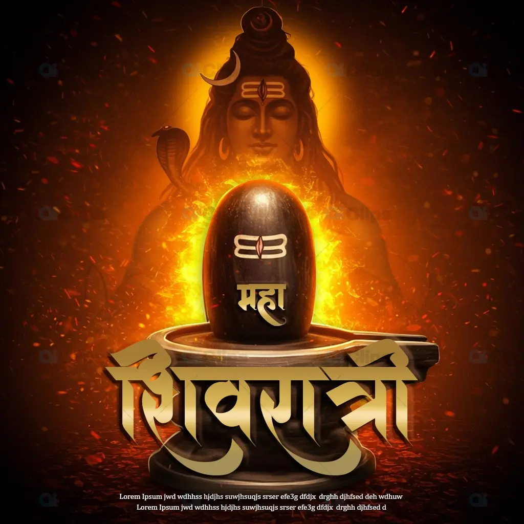 Shiva Lingam with Divine Aura  PSD Template