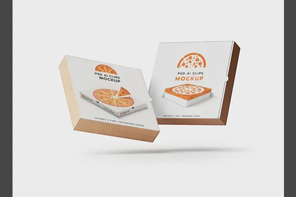 Minimal Floating Pizza Box Mockup