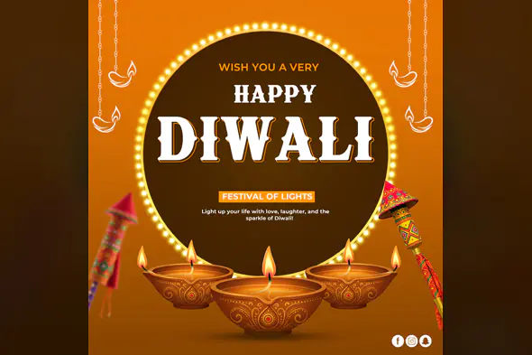 Illuminated Diwali Greeting Template
