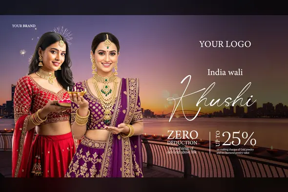 Festive Jewelry Offer Ad Banner Template