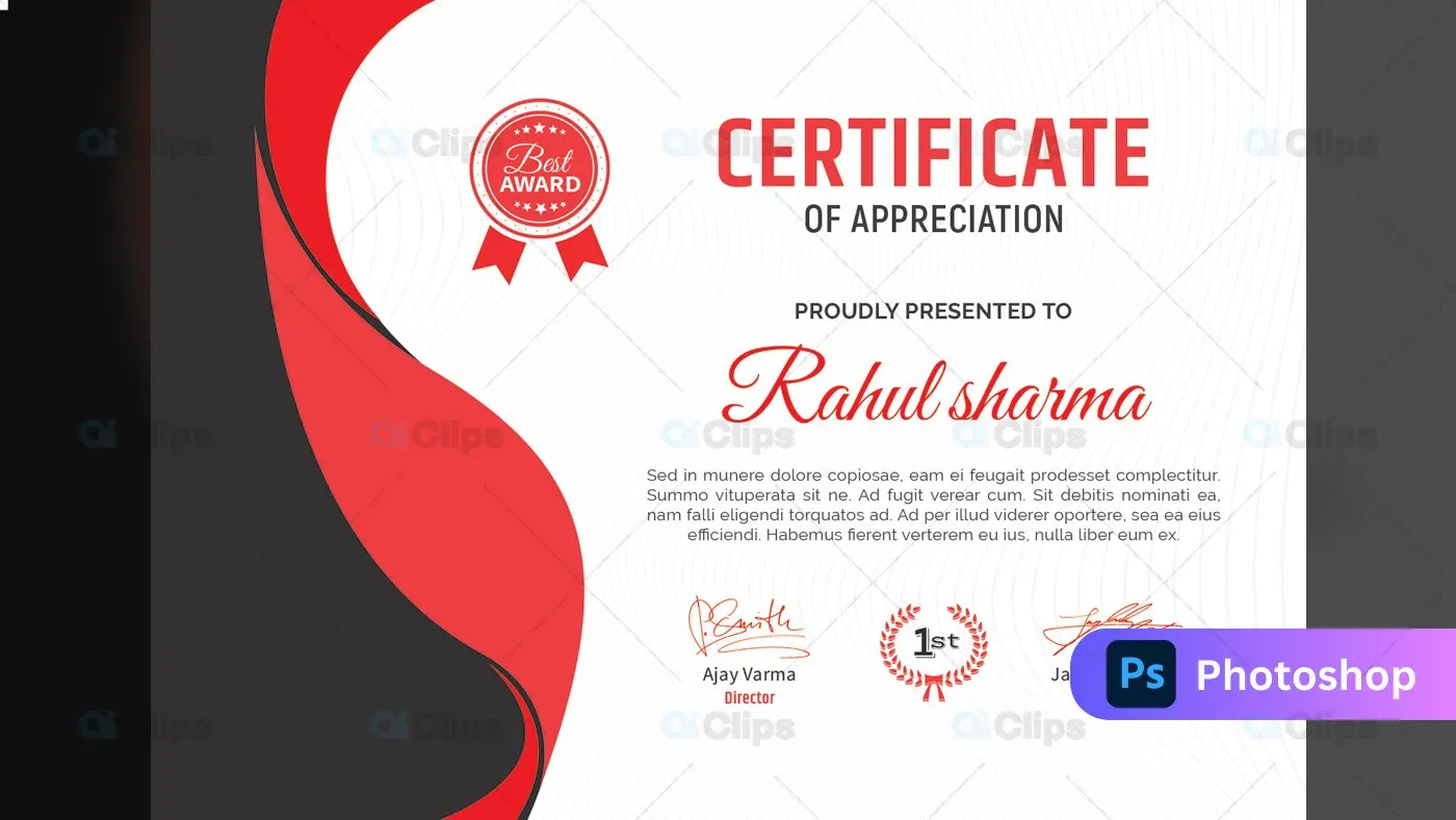 Modern Red Wave Certificate of Appreciation Template