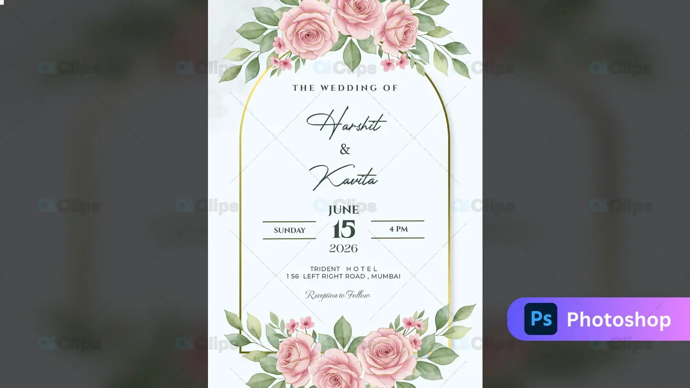 Luxurious Indian Wedding Photoshop PSD Template | AIClips