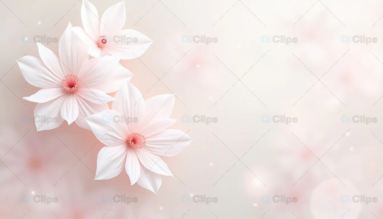 Soft White Blossoms on Pastel Background