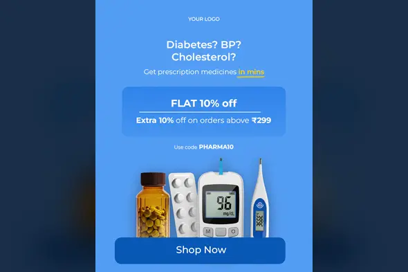 Online Pharmacy Discount Ad Template