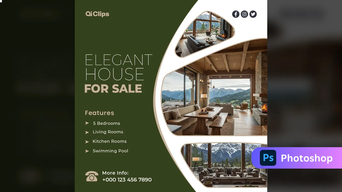 Stunning Elegant House Sale Photoshop Template