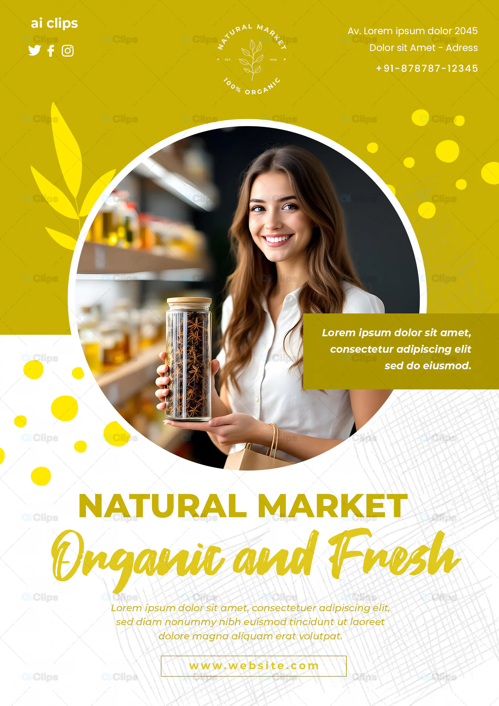 Organic Market Flyer PSD Template