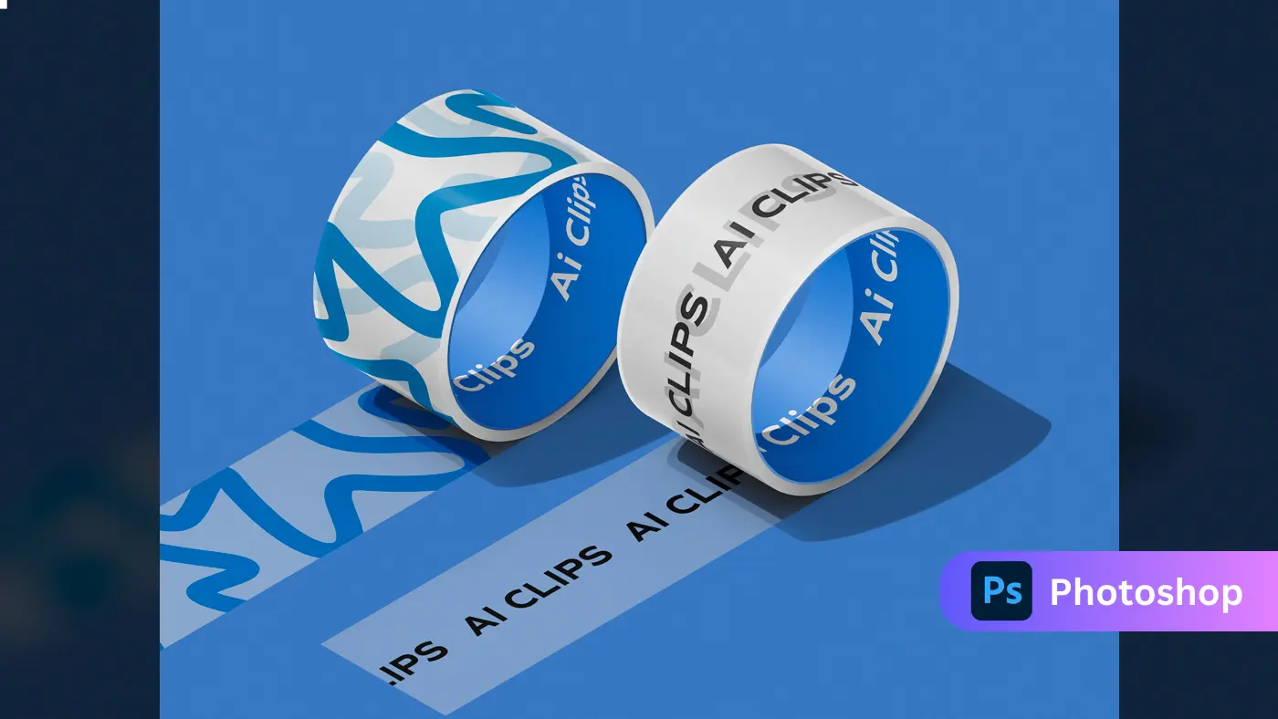 Custom Printed Tape Mockup Dual Roll Packaging