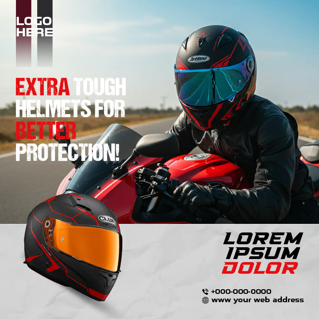 Motorcycle Helmet Safety Promotion Template