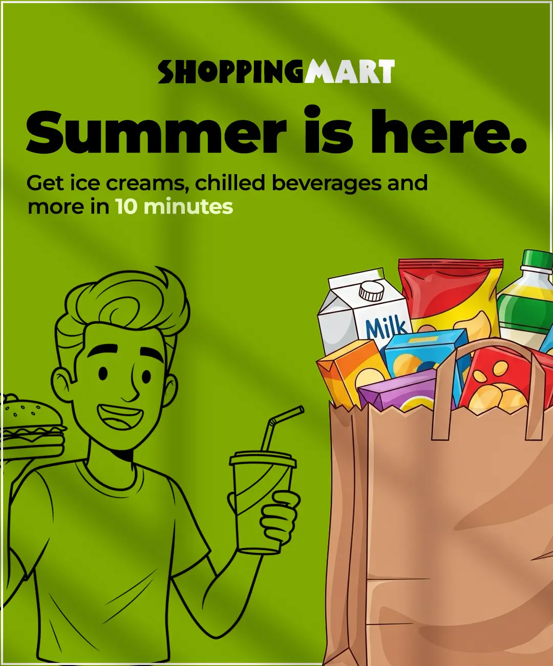Summer Grocery Delivery Banner Template