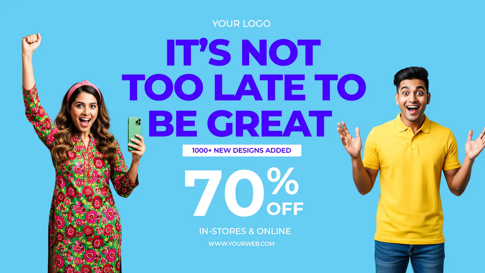 Vibrant Fashion Mega Sale Ad Template