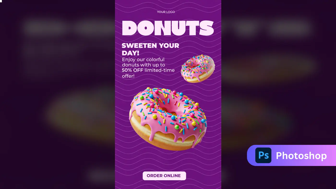 Vibrant Donut Sale Social Media Story Template