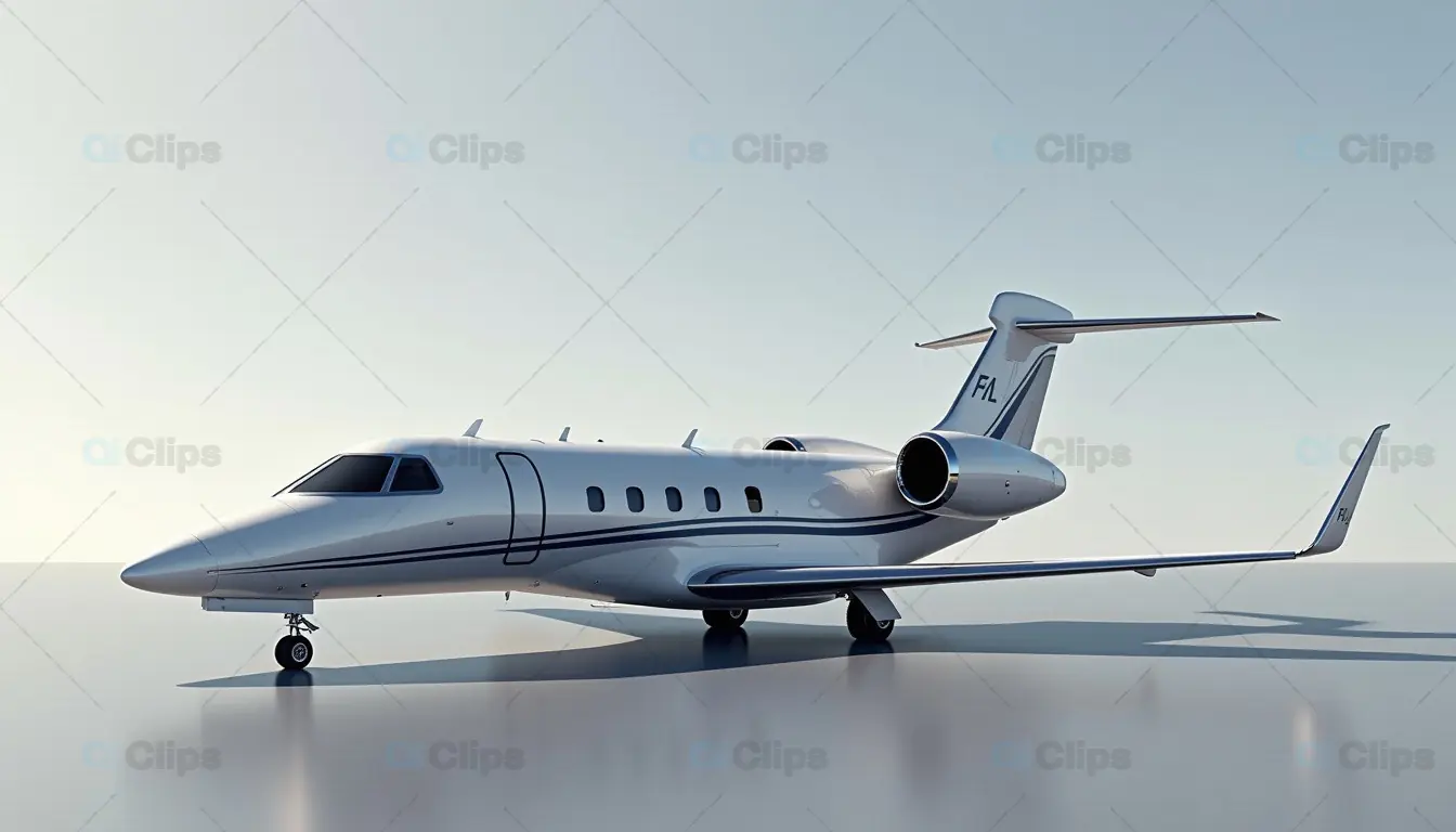 Luxury Private Jet on Minimalist Background
