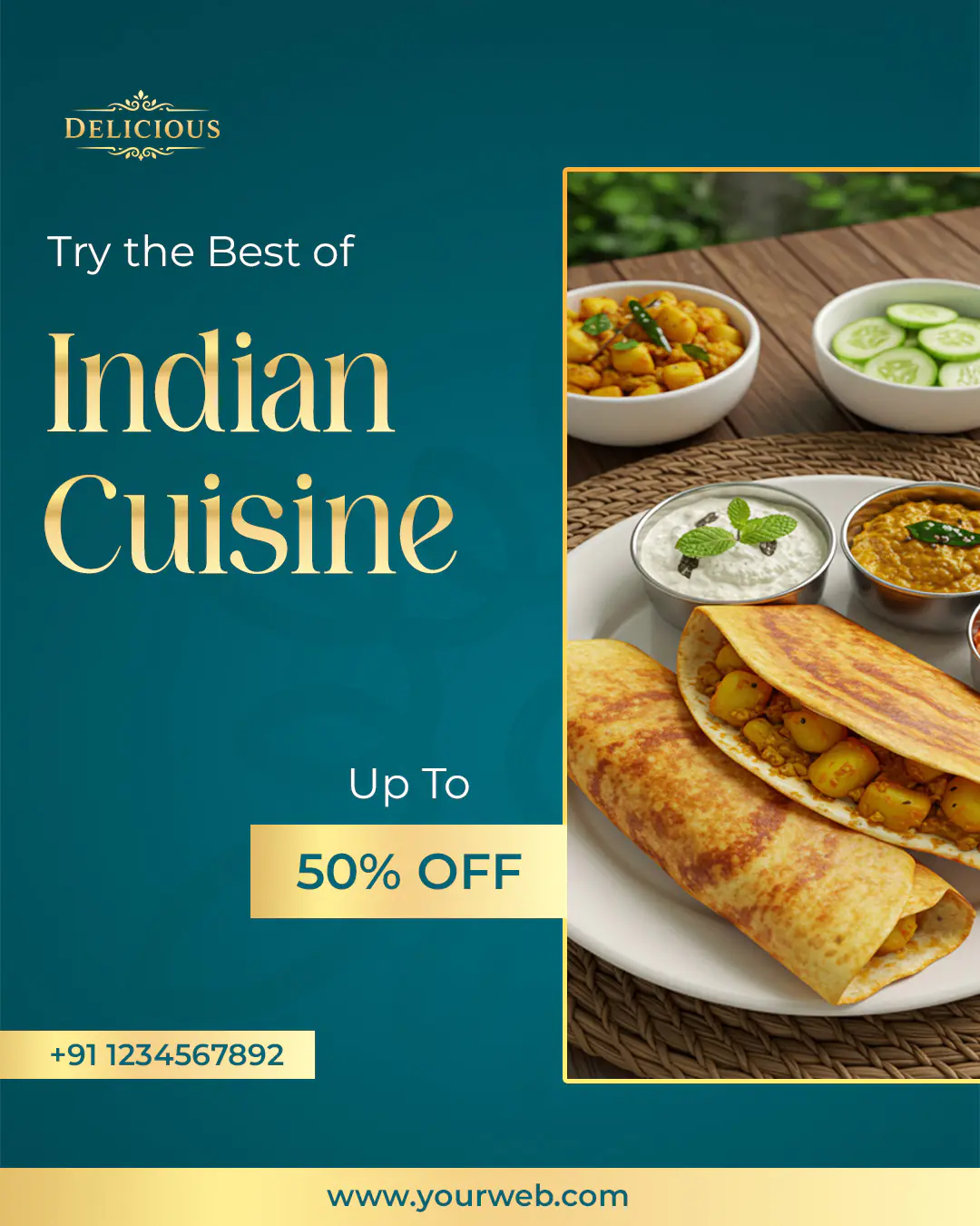 Premium Indian Cuisine Promotion Template