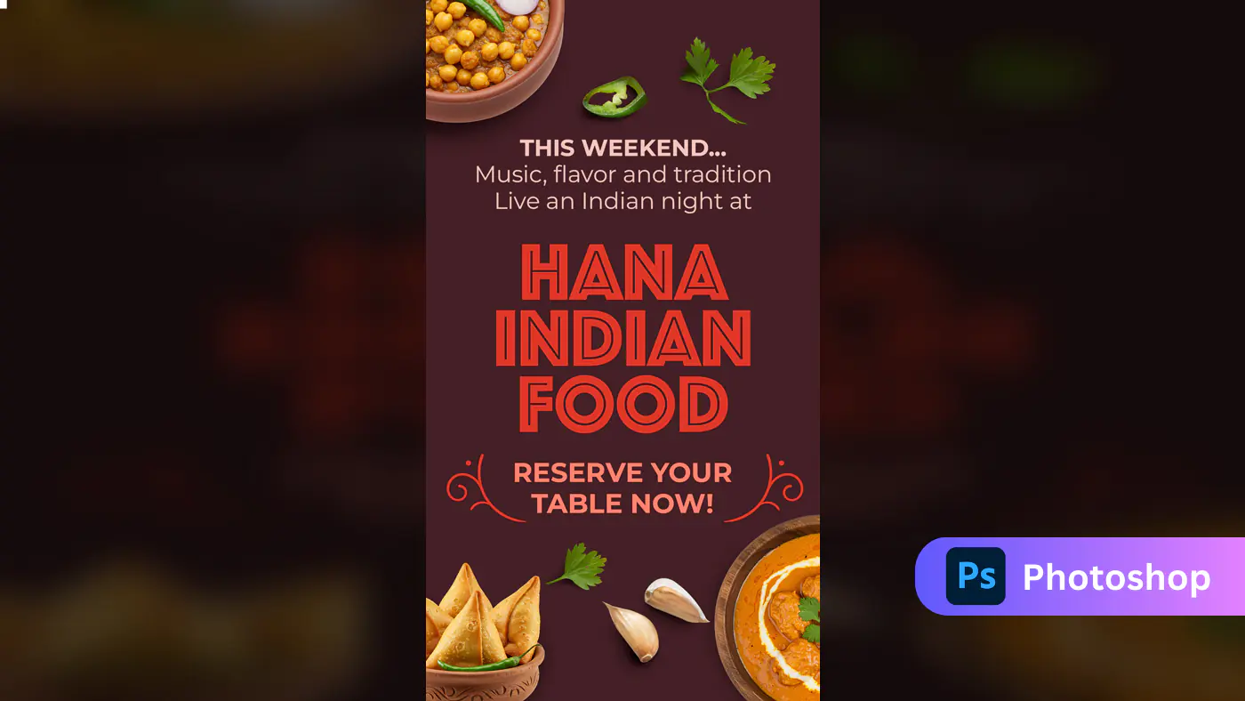 Indian Restaurant Weekend Event Poster