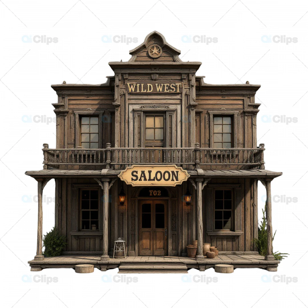 Classic Wild West 3D Saloon Building Model