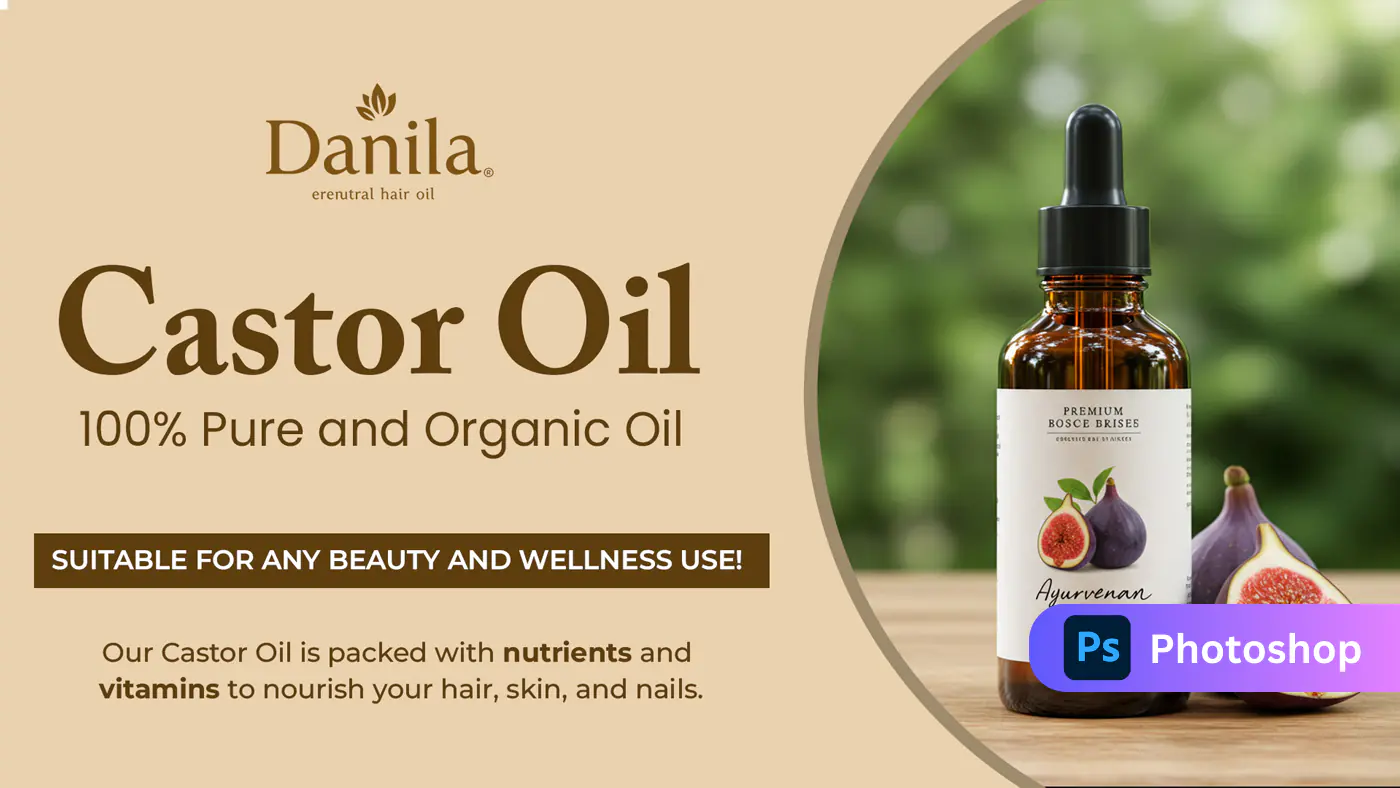 Organic Castor Oil Product Banner Template