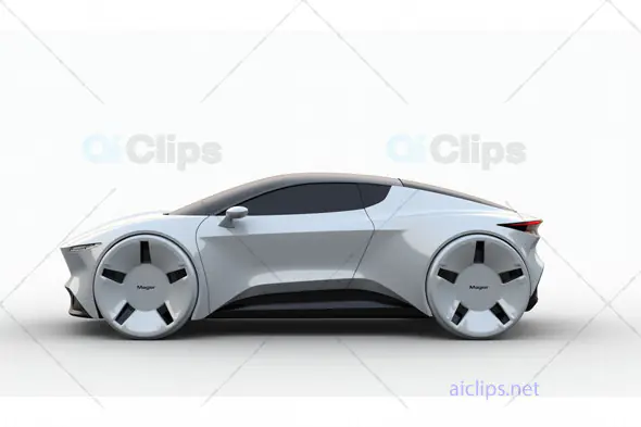 Futuristic Electric Sports Car with Bold Wheel Design