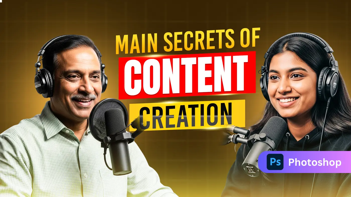 Podcast Content Creation Thumbnail Template