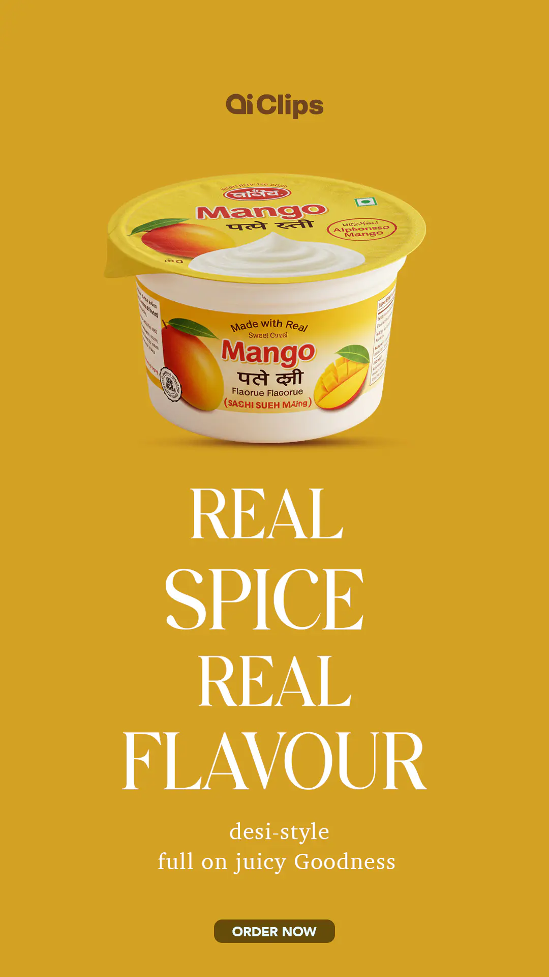 Enhanced Mango Yogurt Ad Template